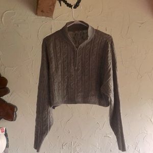 Knitted Quarter Zip Cropped